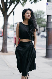 Boxy Crop Top in Black Moodshot