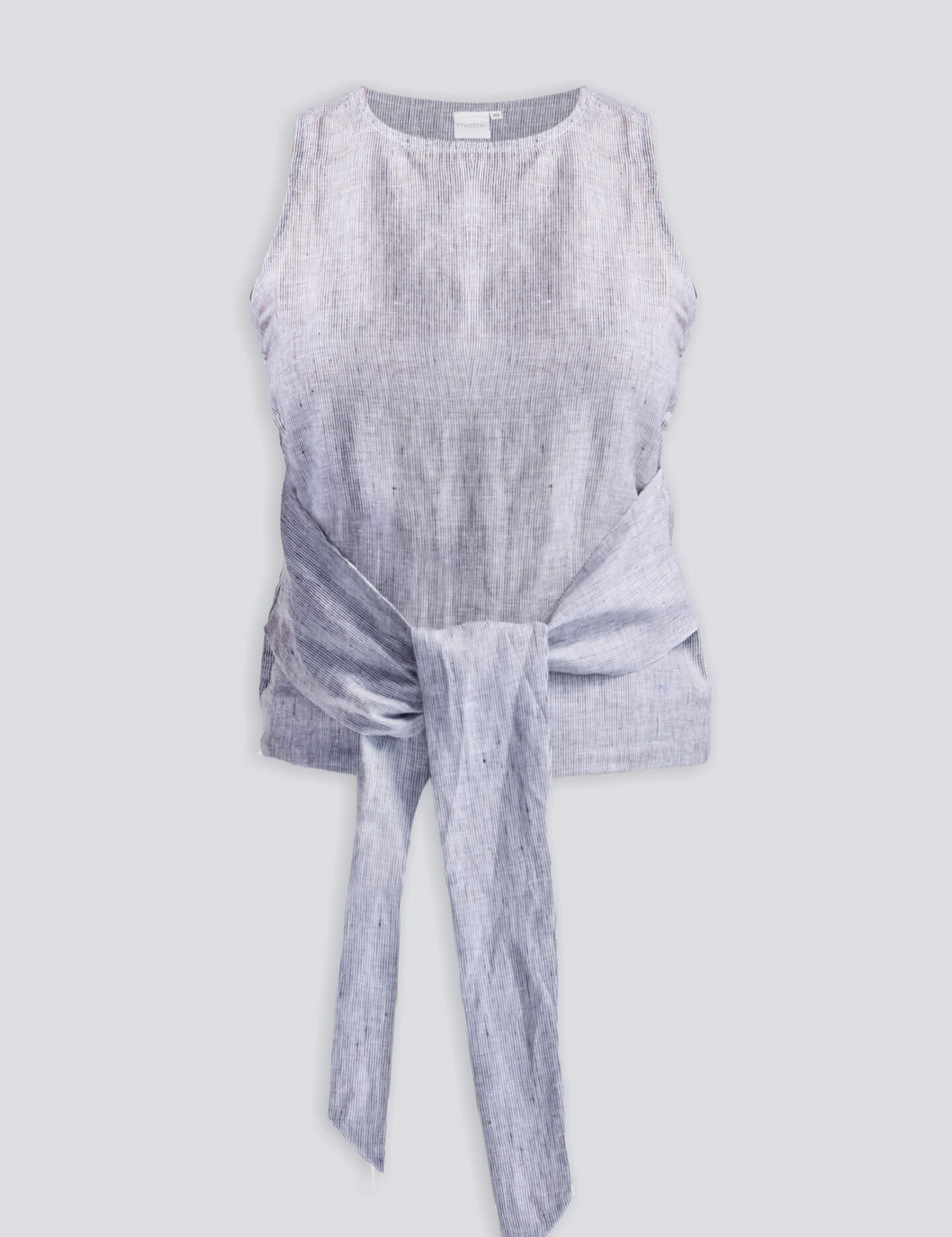 Front-tie Top in Linen Stripes Flat Lay