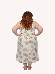 Front Twist Maxi dress | Black Florals