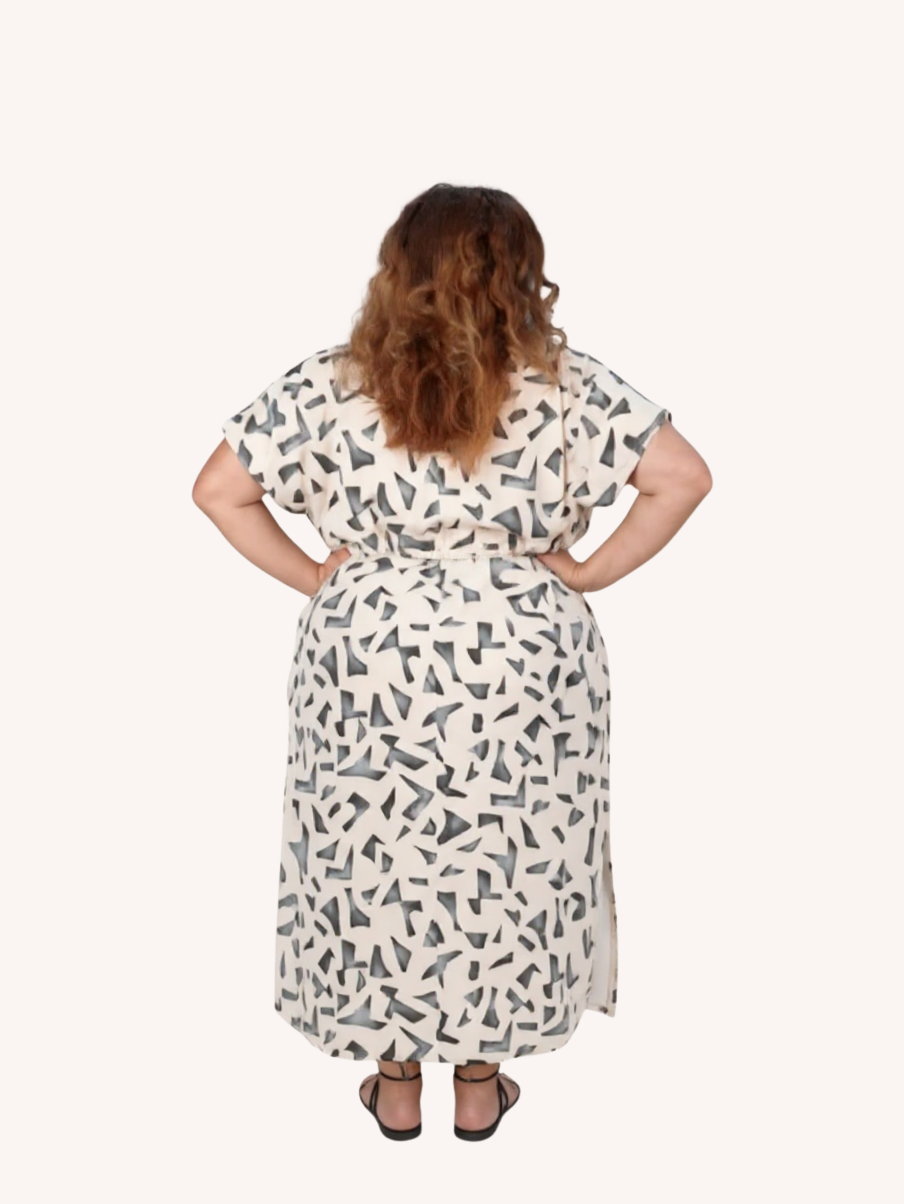 Gathered Maxi Dress with Side Slits | Mosaic