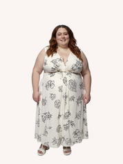 Front Twist Maxi dress | Black Florals