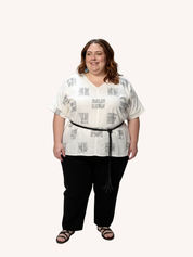 Hanna Top | Block Printed Silk