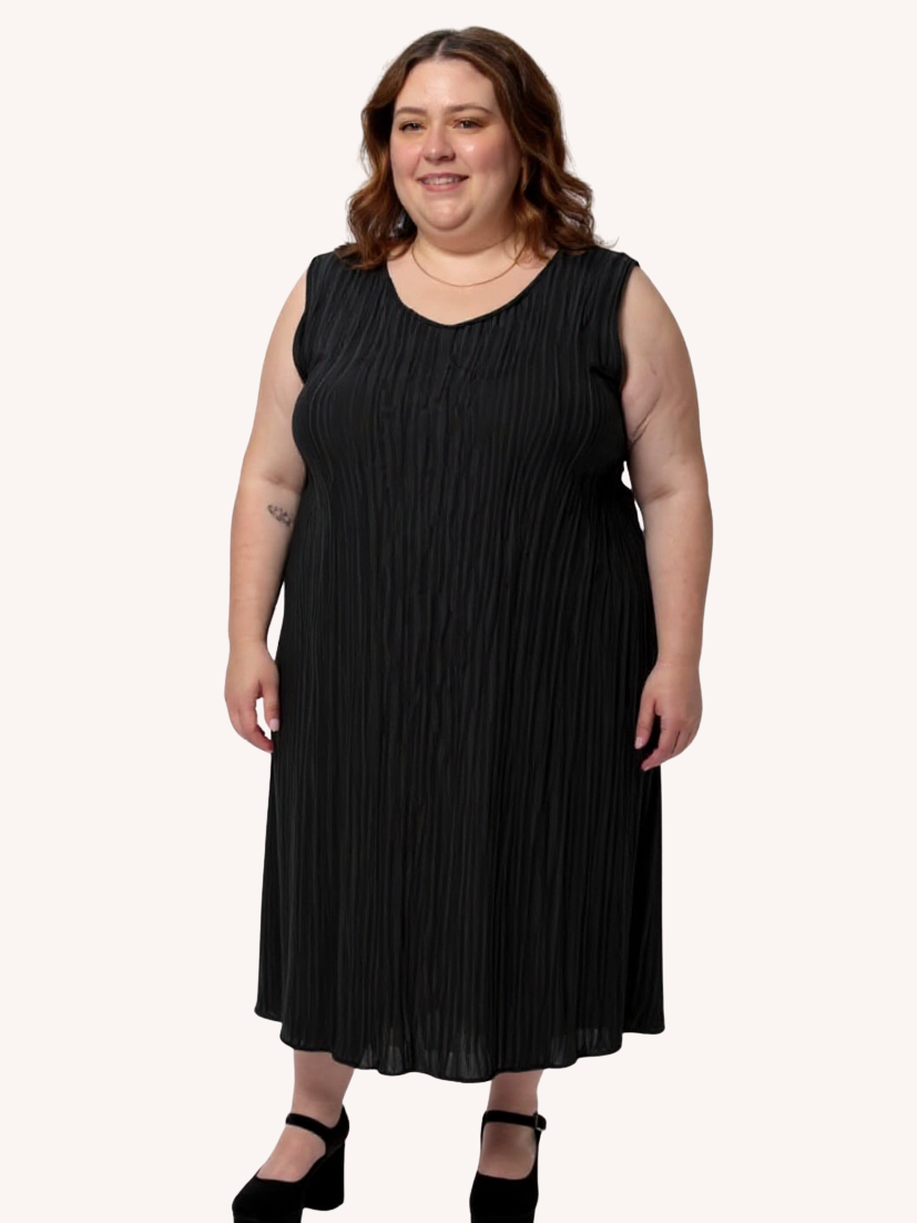 Jaya Pleated Dress | Black