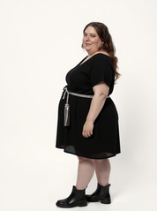 Short Gathered Dress | Black