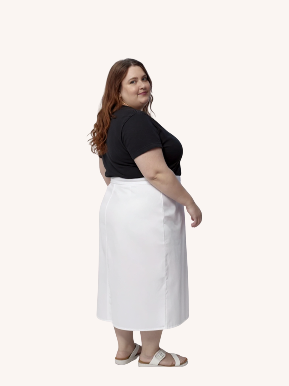 Overlap Midi Skirt | White