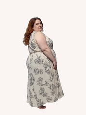 Front Twist Maxi dress | Black Florals