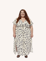 Gathered Maxi Dress with Side Slits | Mosaic