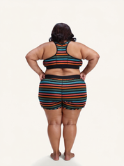 Racerback Soft Bra | Retro Rainbow Stripe