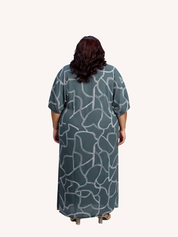 Maxi Dress with Side Slits | Abstract Stripes