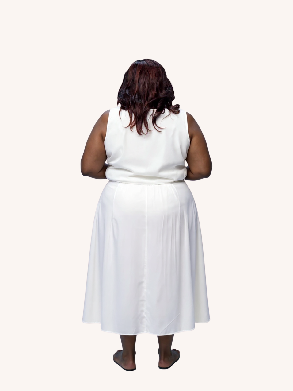 Overlap Midi Skirt | White