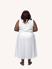 Overlap Midi Skirt | White