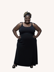 Tie-Detail Maxi Dress | Black