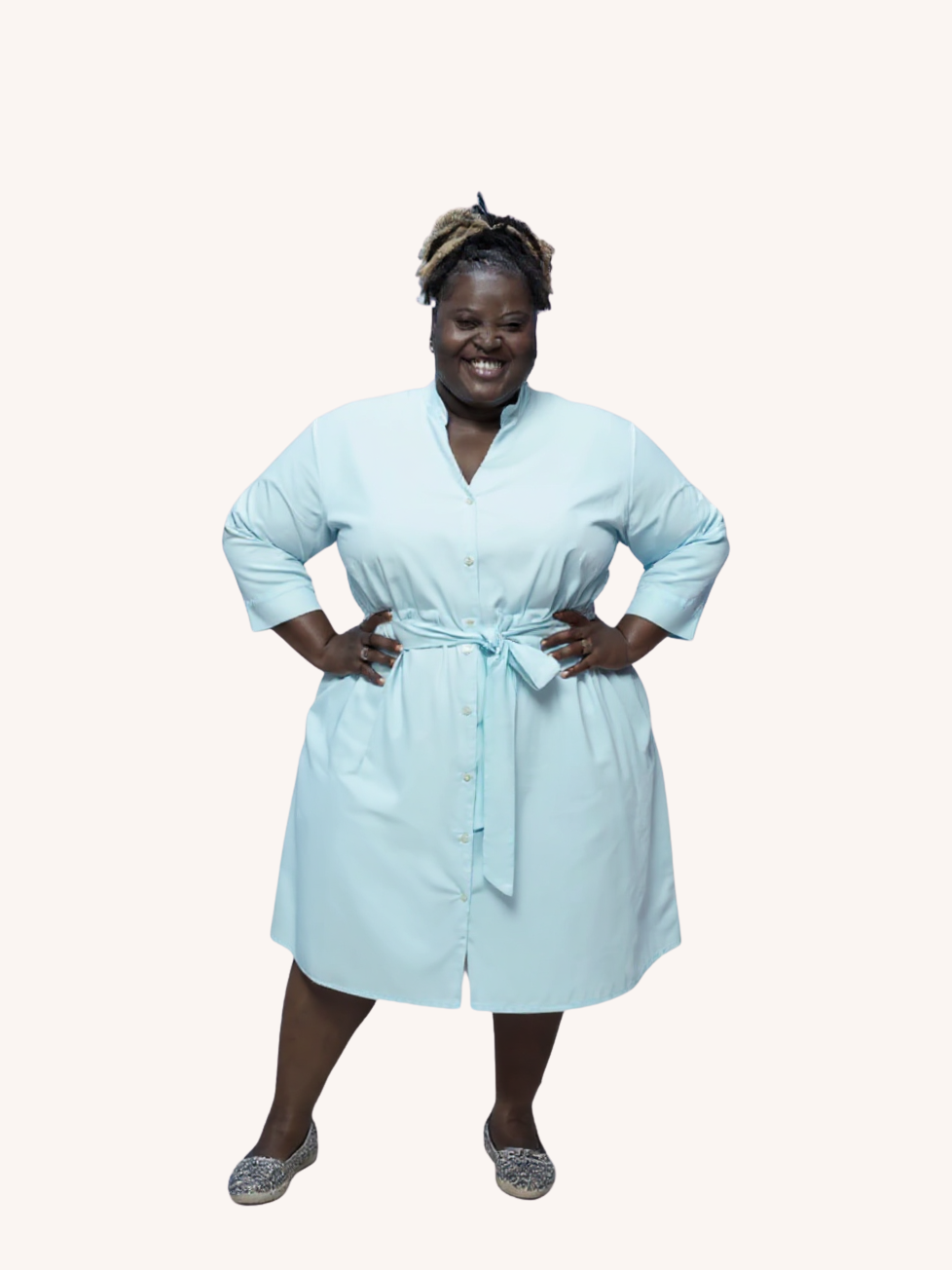 Short Tie Waist Dress | Summer Blue