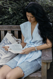 Power Moves Short Sleeve Top in Blue Moodshot