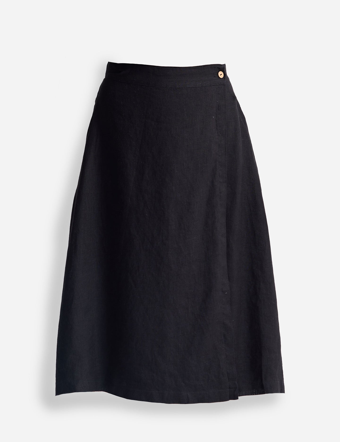Overlap Midi Skirt in Black Flat Lay