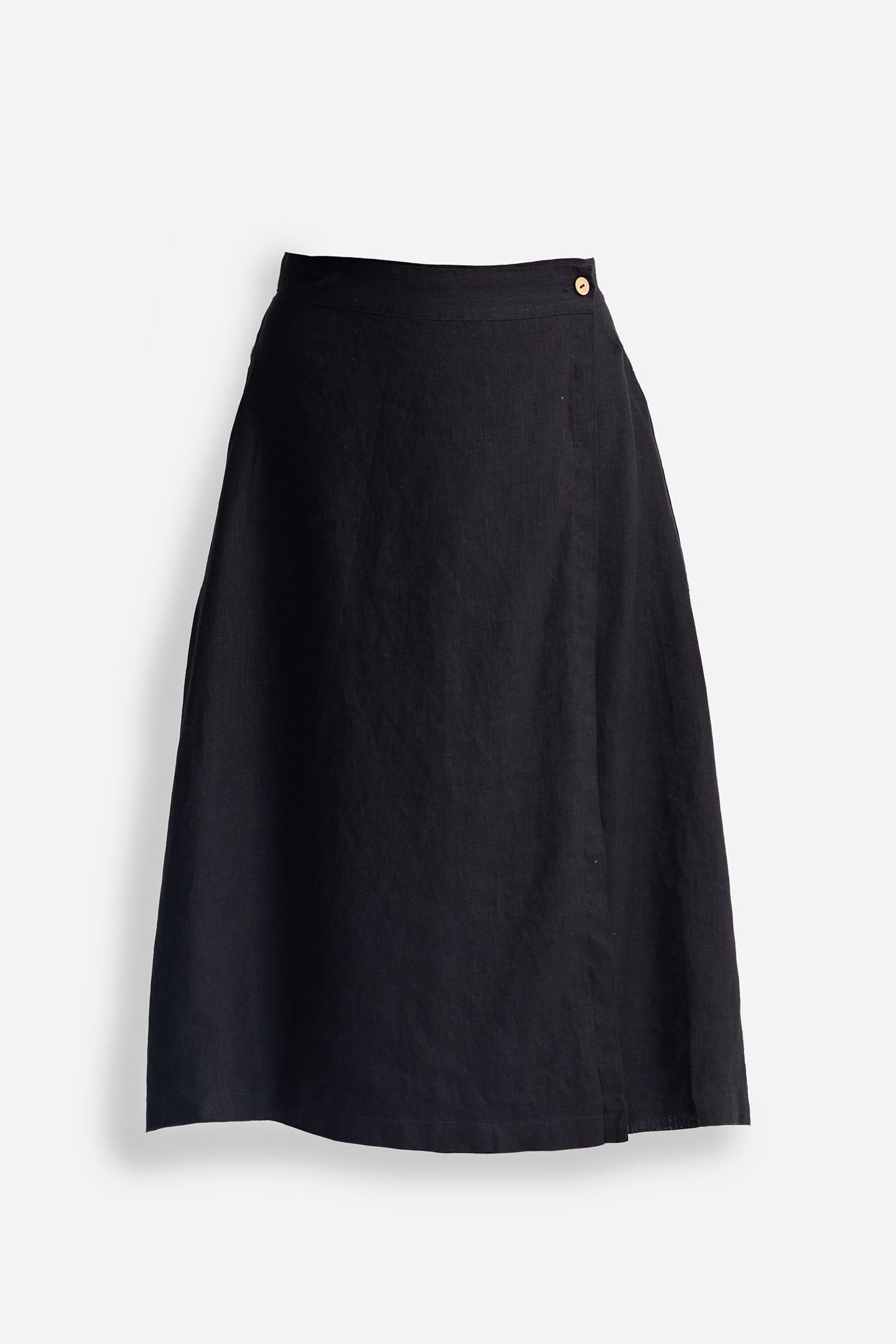 Overlap Midi Skirt in Black Flat Lay