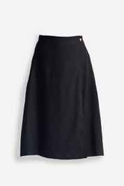 Overlap Midi Skirt in Black Flat Lay