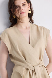 Power Moves Short Sleeve Top in Neutral Beige Closeup