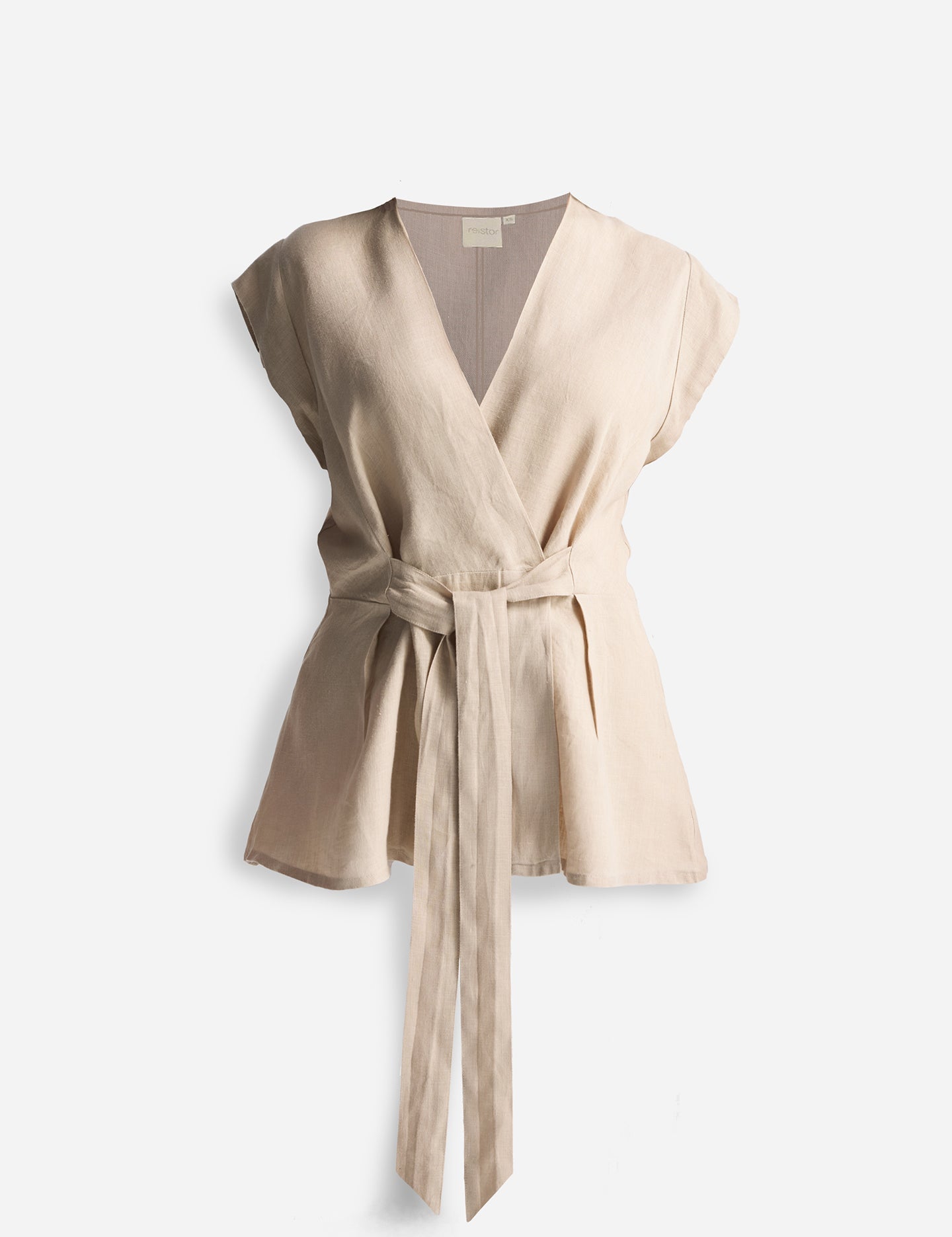 Power Moves Short Sleeve Top in Neutral Beige Flat Lay