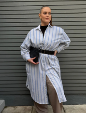 Mia Oversized Shirt Dress | Multi Stripe