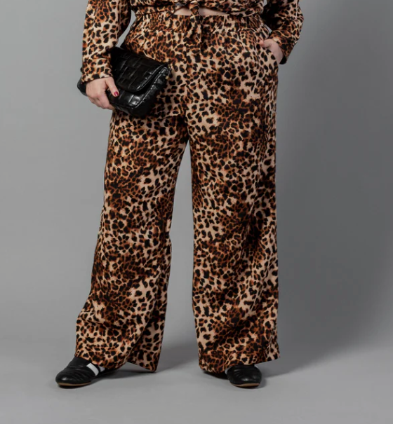 Riley Wide Pajama Style Pant | Leopard