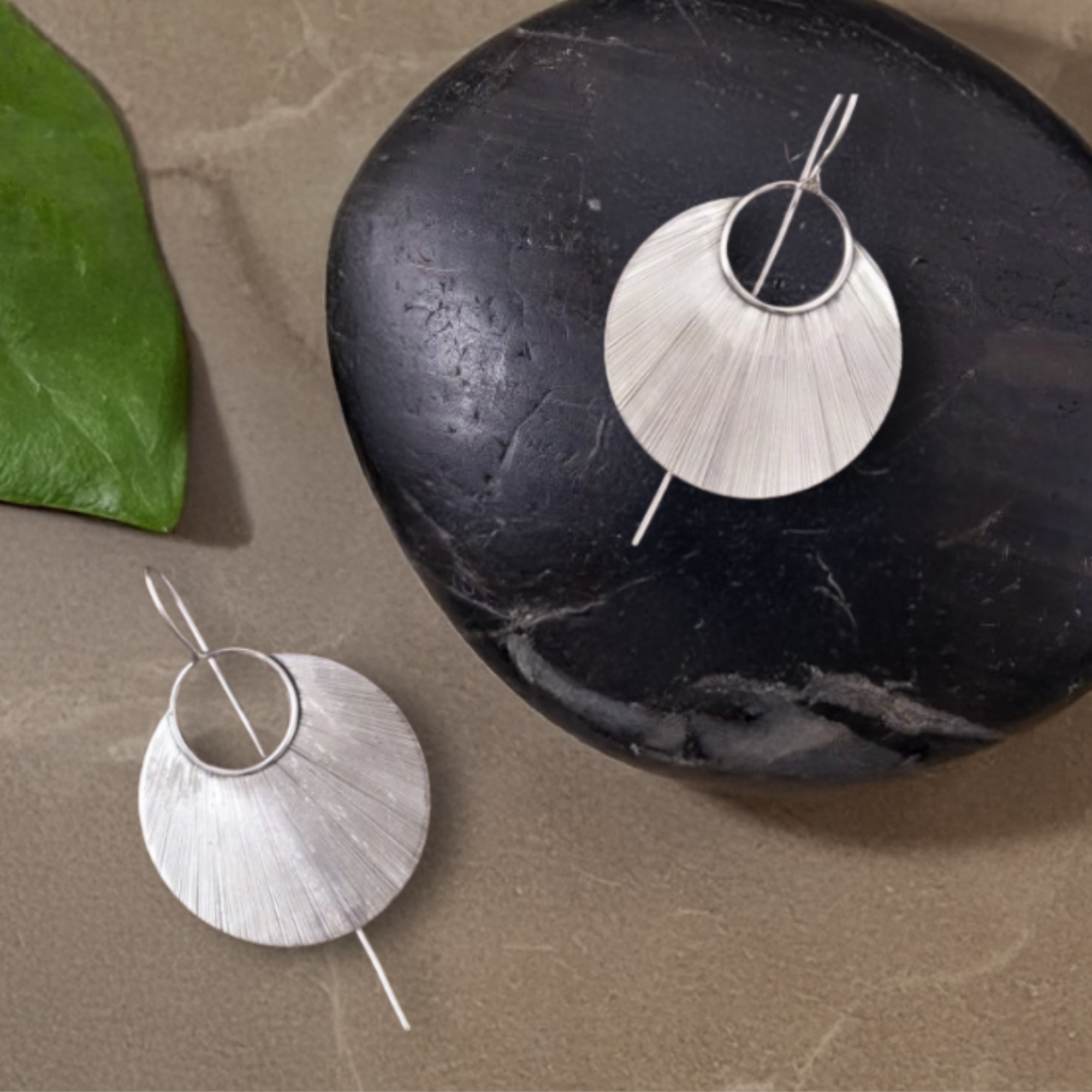 Sterling Silver Etched Petal Earring