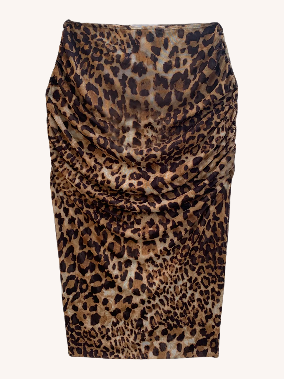 Deana Ruched Mesh Skirt | Fierce Leopard