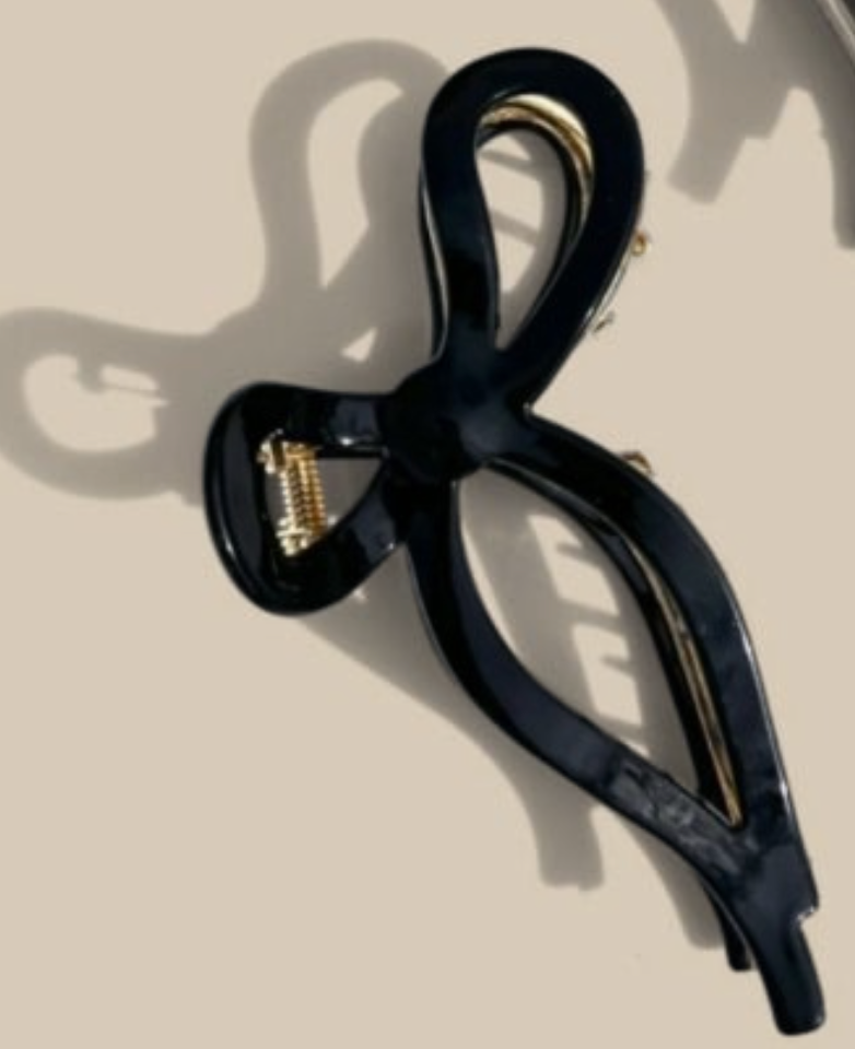 Ballet Bow Acetate Claw Clip | Black