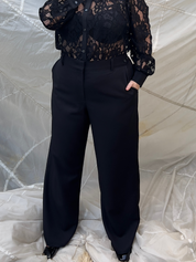 Hepburn Wide Leg Pant | Black