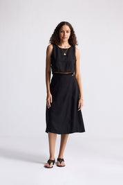 Boxy Crop Top in Black Long Shot