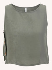 Boxy Crop Top | Dark Green