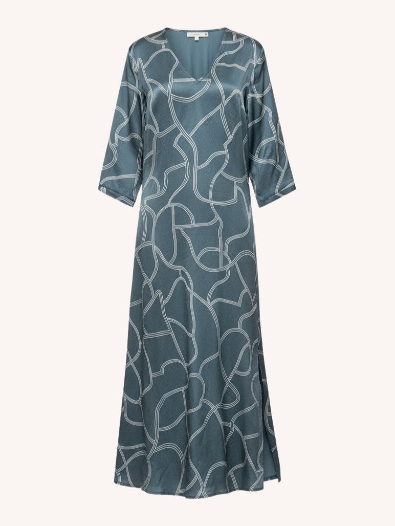 Maxi Dress with Side Slits | Abstract Stripes