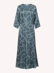 Maxi Dress with Side Slits | Abstract Stripes