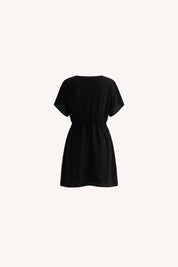 Short Gathered Dress | Black