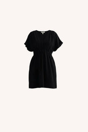 Short Gathered Dress | Black