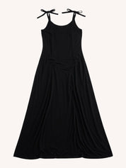 Tie-Detail Maxi Dress | Black